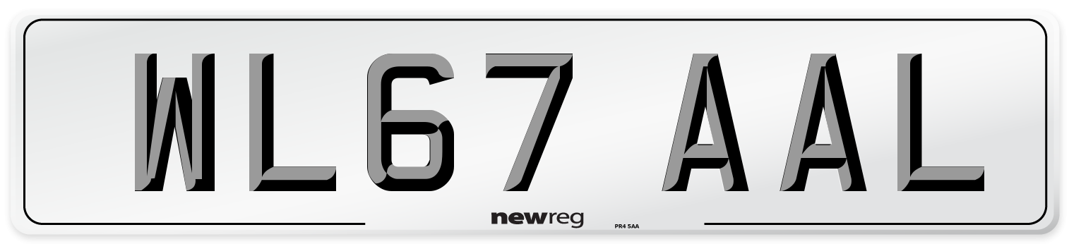 WL67 AAL Number Plate from New Reg